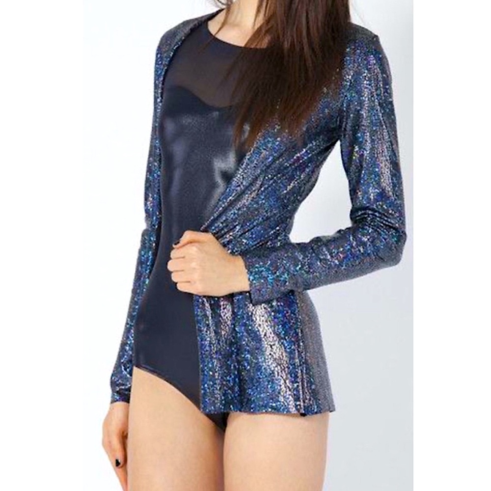 Blackmilk Charcoal Shattered Glass Holographic Jacket